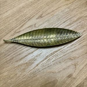 Brass leaf trinket, loose change, jewelry dish